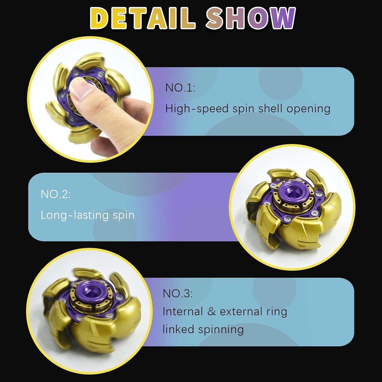 Alloy UFO Fidget Spinner Open Shell Smooth Spin EDC Stress Relief