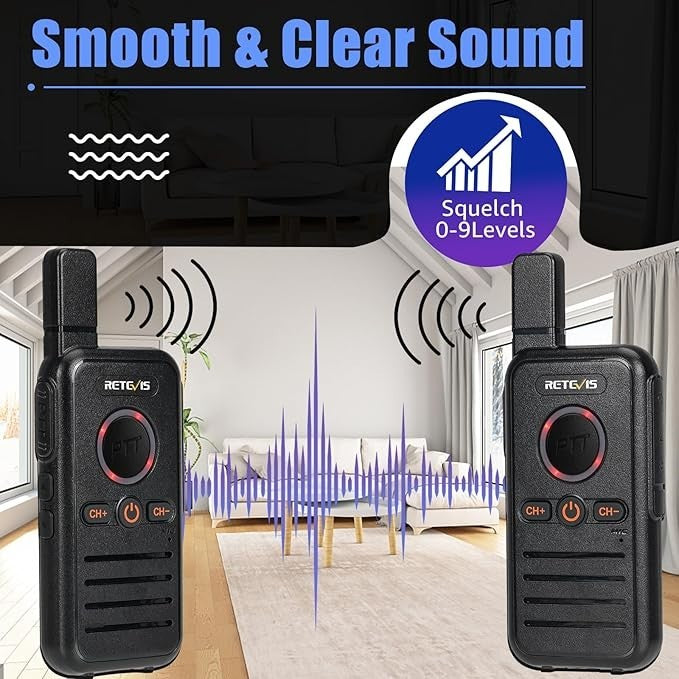 PMR446 Walkie Talkies Rechargeable USB-C VOX Dual PTT 4 Pack Radio