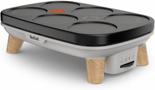 Electric Crepe Maker 1100W Dual Plate Non-Stick Pancake Machine Grey Durable