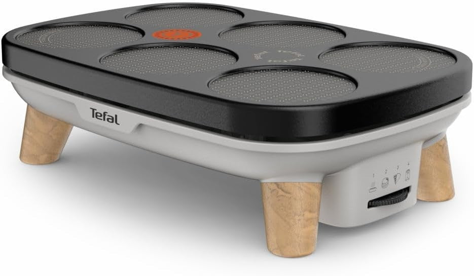 Electric Crepe Maker 1100W Dual Plate Non-Stick Pancake Machine Grey Durable