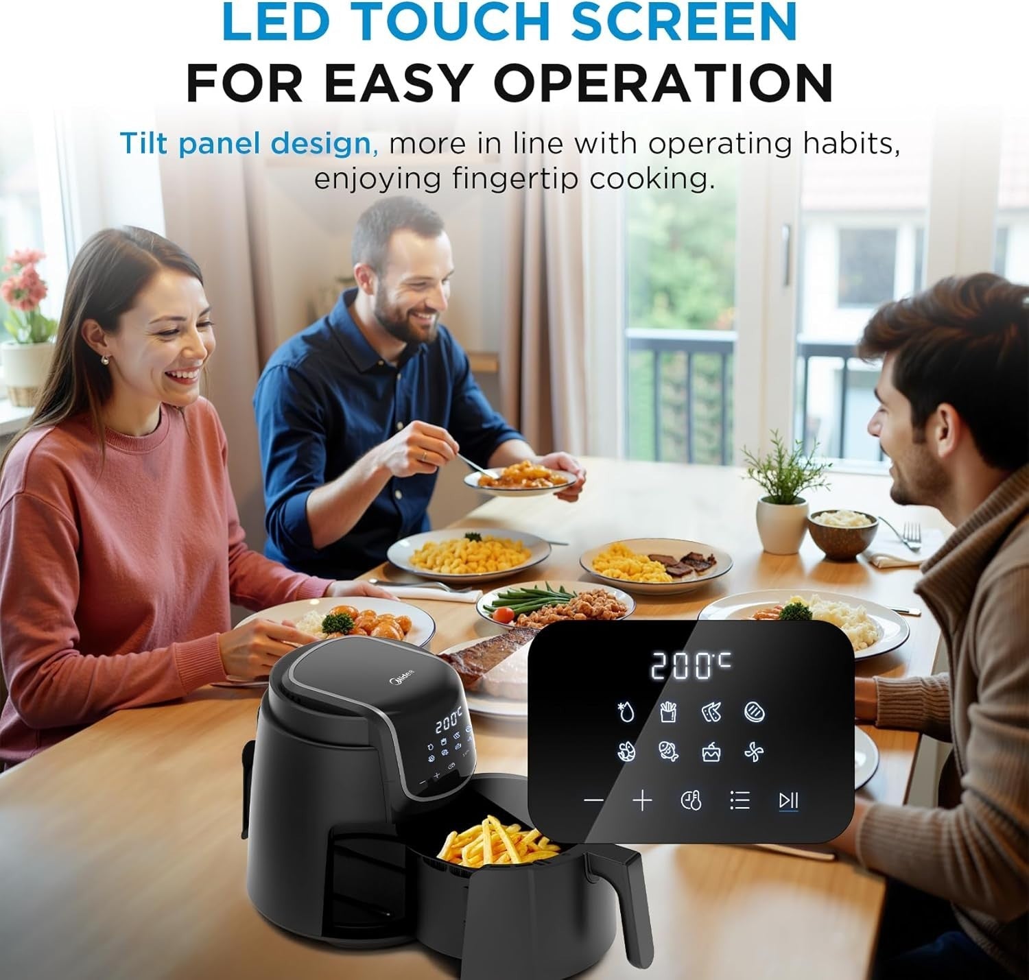 4L Digital Air Fryer | 1500W Oil-Free Cooking | 8 Presets | X-Express 3D Heating