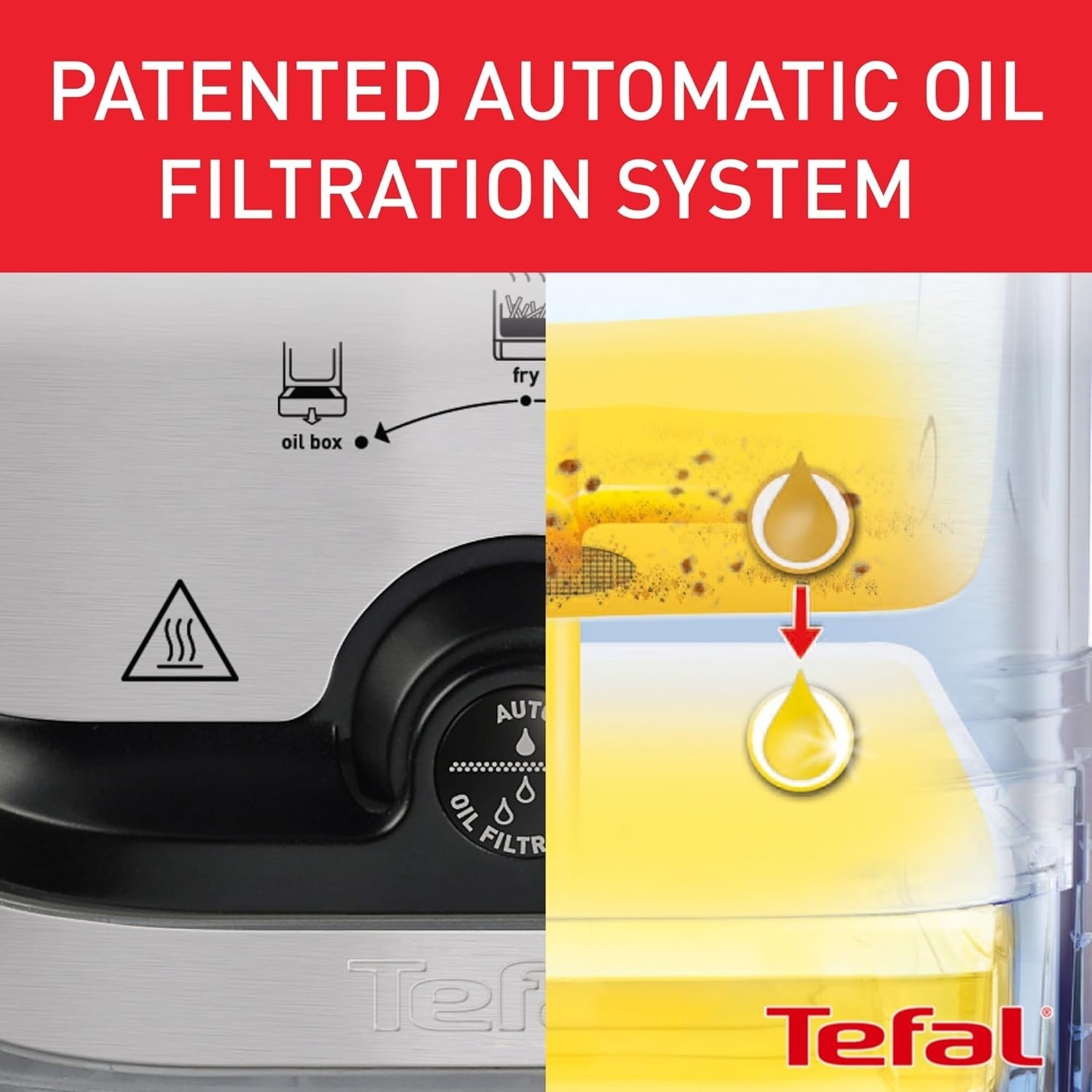 3.5L Deep Fryer 2300W Oil Filtration Storage Box Easy Clean 6 Portions