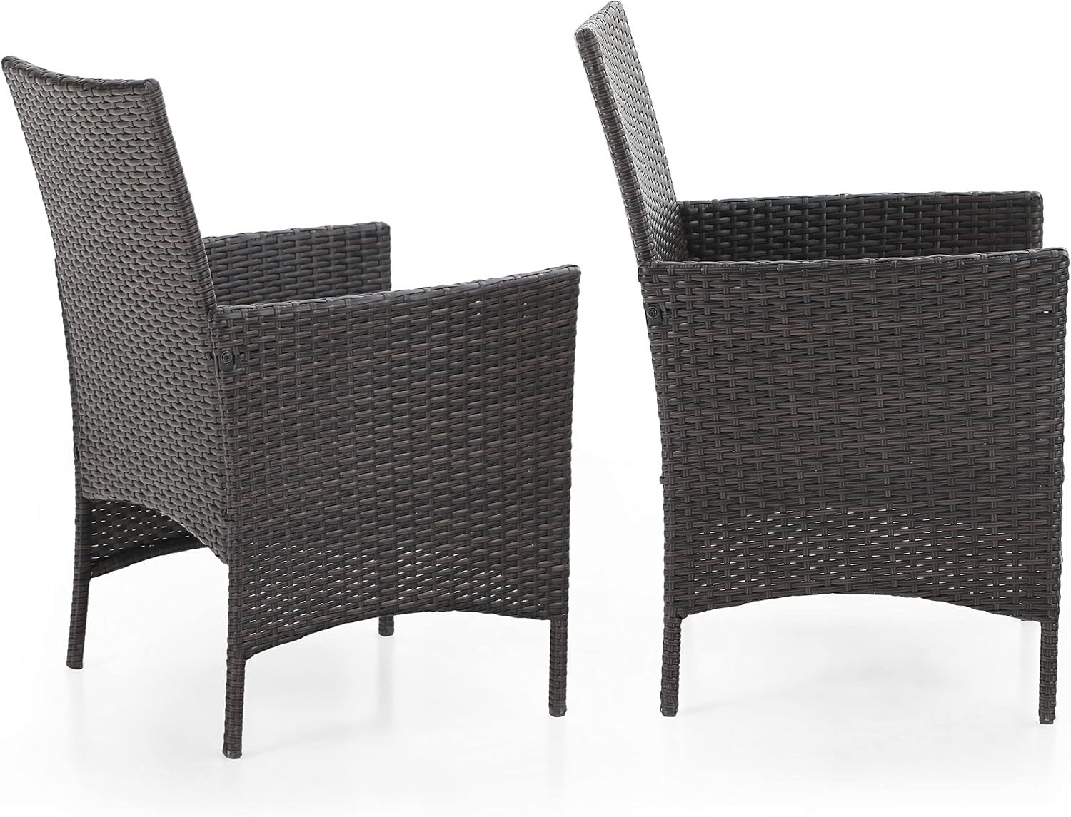 Rattan Garden Armchairs Set of 4 Cushioned Outdoor Patio Balcony Seating