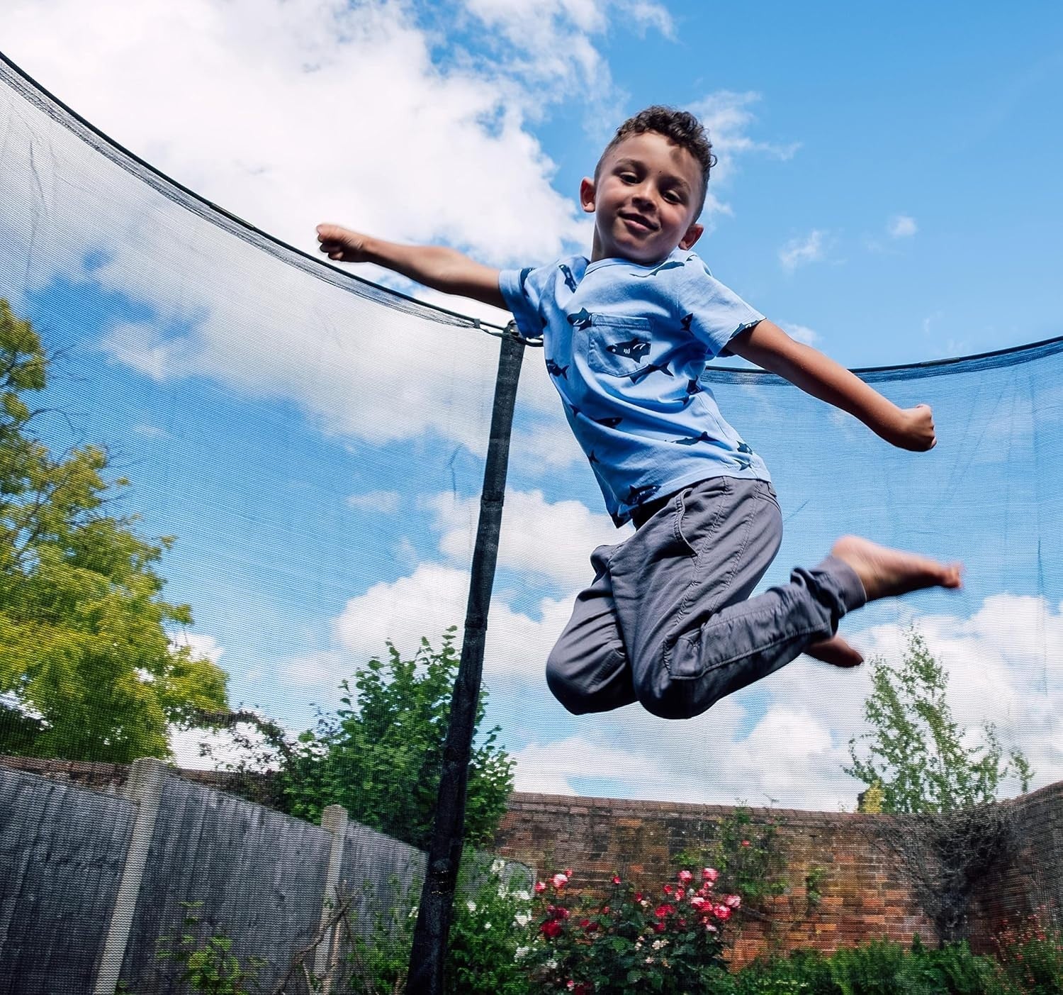 8ft Kids Garden Trampoline SpringSafe Safety Enclosure Inside Springs