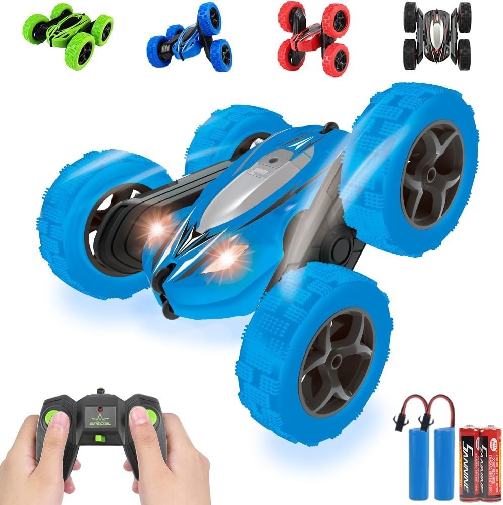 RC Stunt Car for Kids 3+, 360° Flips & Double-Sided Driving, 15km/h