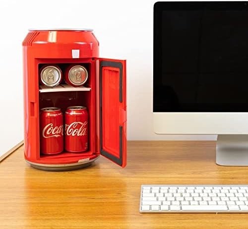 5.4L Mini Fridge Cooler | Portable Desk & Car Cooler, Retro Red Design