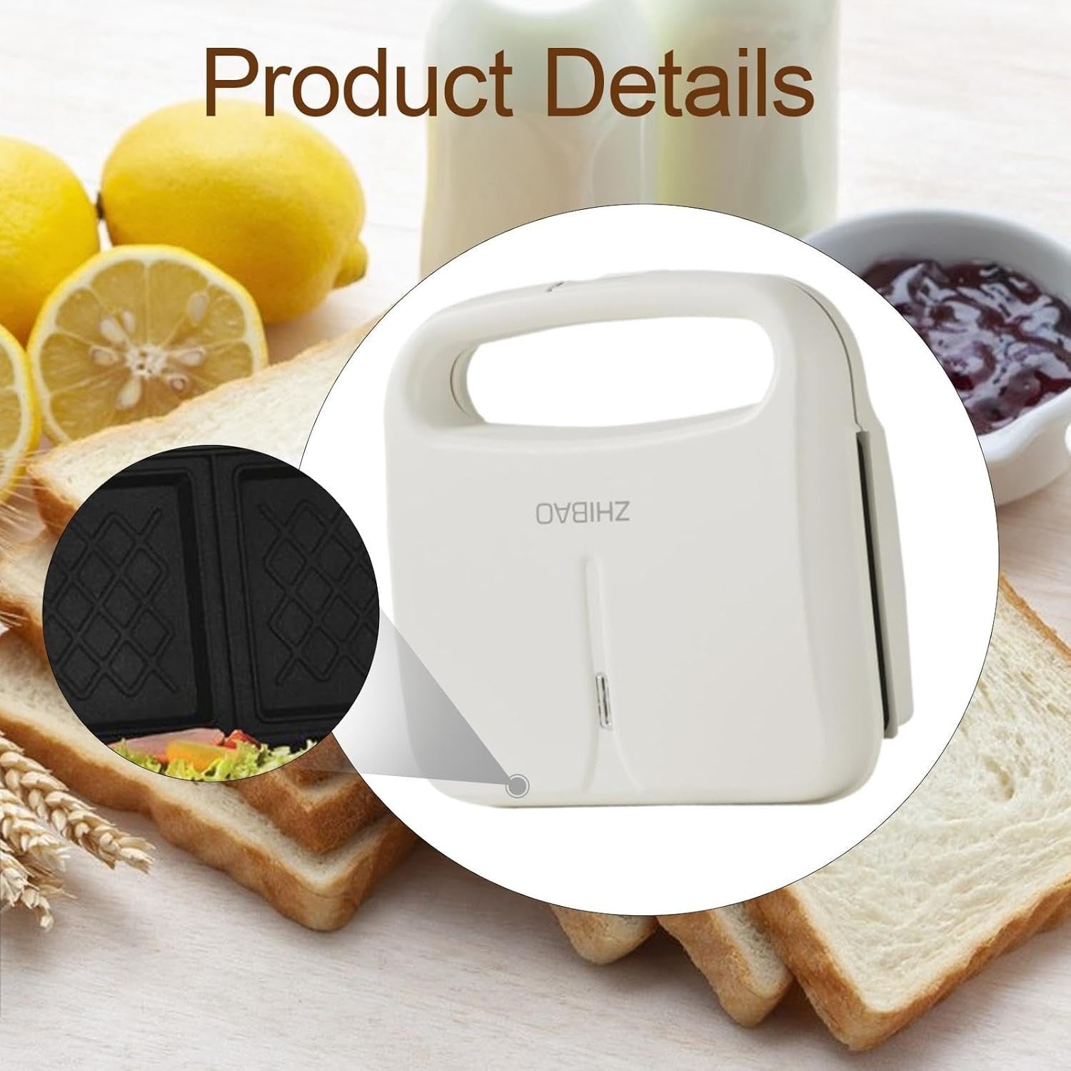 Compact Sandwich Maker Panini & Breakfast Grill 750W Non-Stick