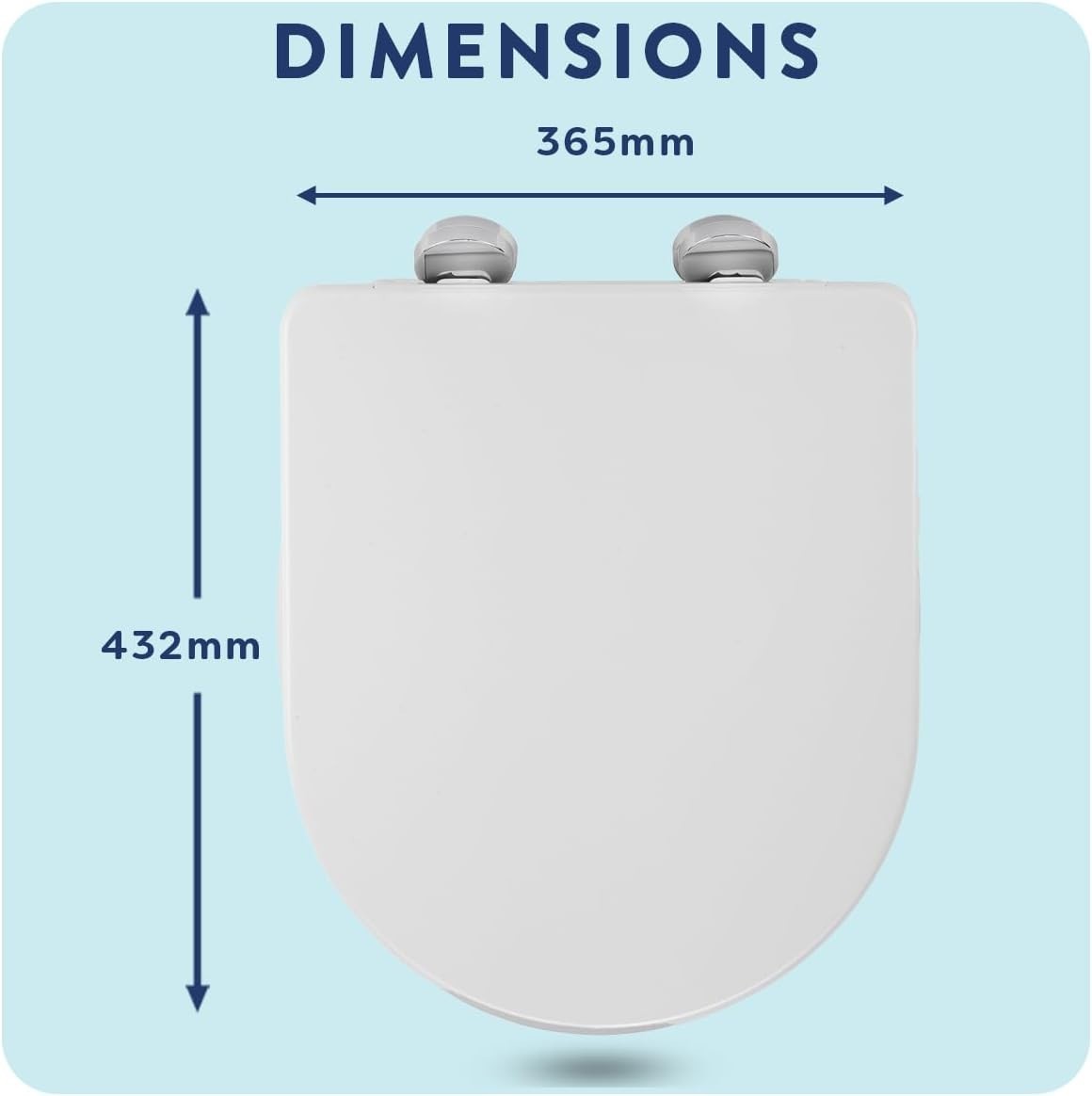 White D-Shape Toilet Seat Soft Close Quick Release Antibacterial Durable