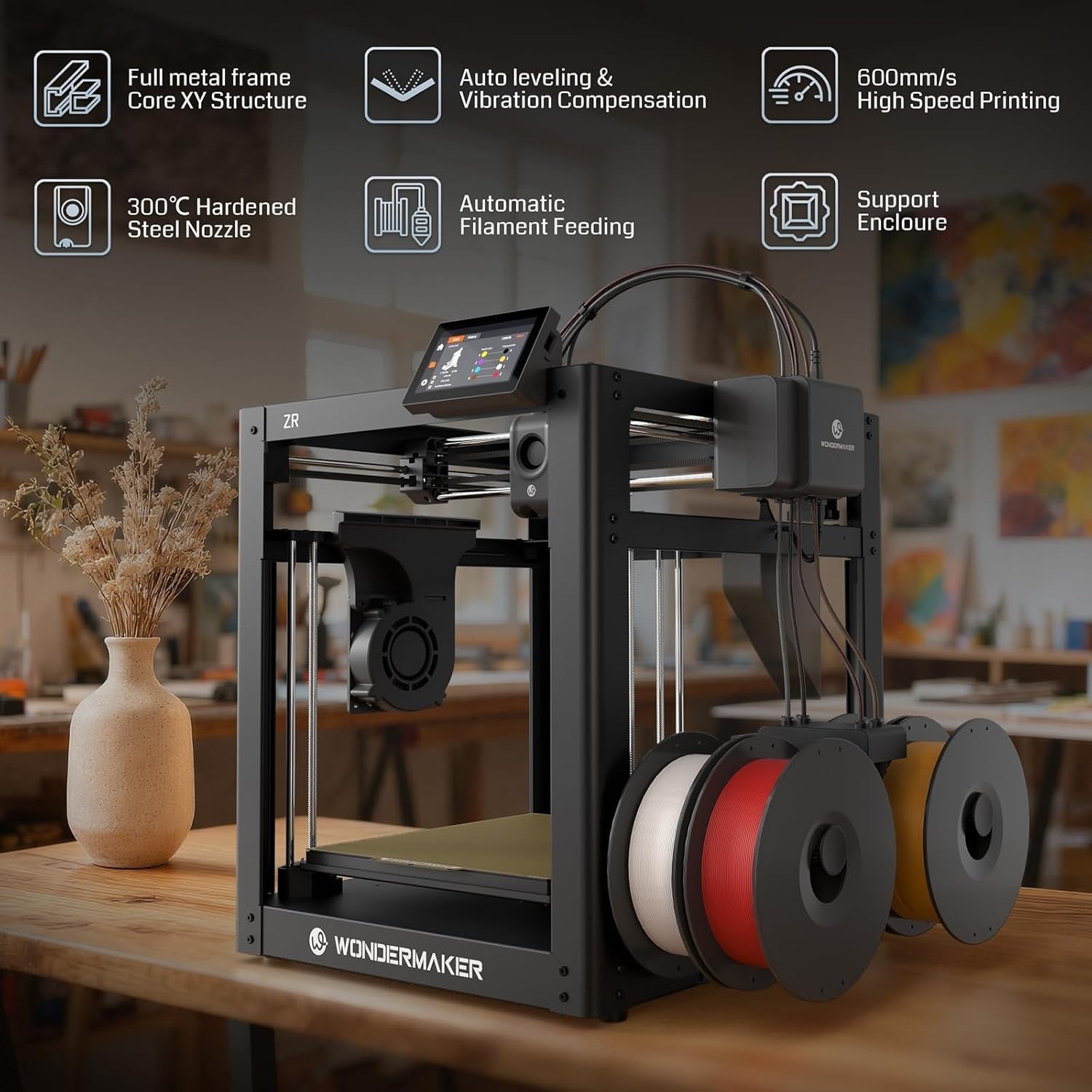 High Speed Multicolor 3D Printer Metal Frame Large Build Precision