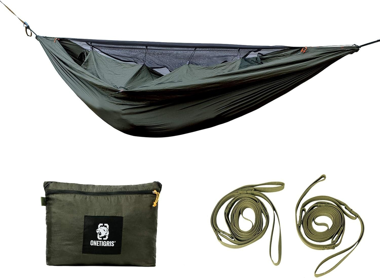 Camping Hammock with Mosquito Net & Warm Cover – Portable, Lightweight, 1 Person
