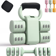 2-in-1 Adjustable Dumbbell Kettlebell Set Women 4-Level Home Gym Weights