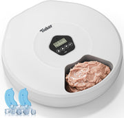 Automatic Wet Dry Pet Feeder 5 Meal Timer Ice Pack Cat Food Dispenser