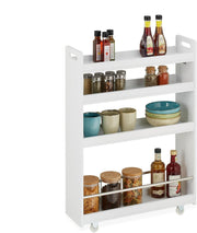 Slim Rolling Storage Trolley 4 Tier Narrow Kitchen Bathroom Cart Wheels