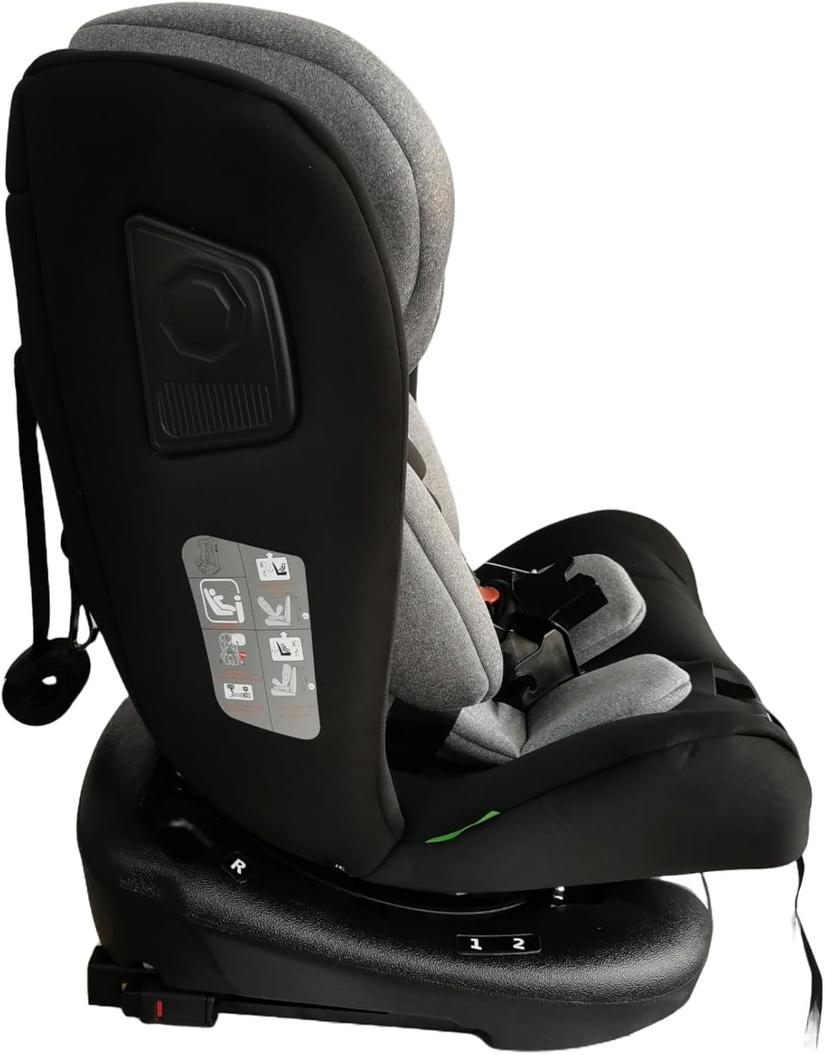 360° Rotating i-Size Car Seat ISOFIX R129 0–36kg Birth to 12 Years Black Grey
