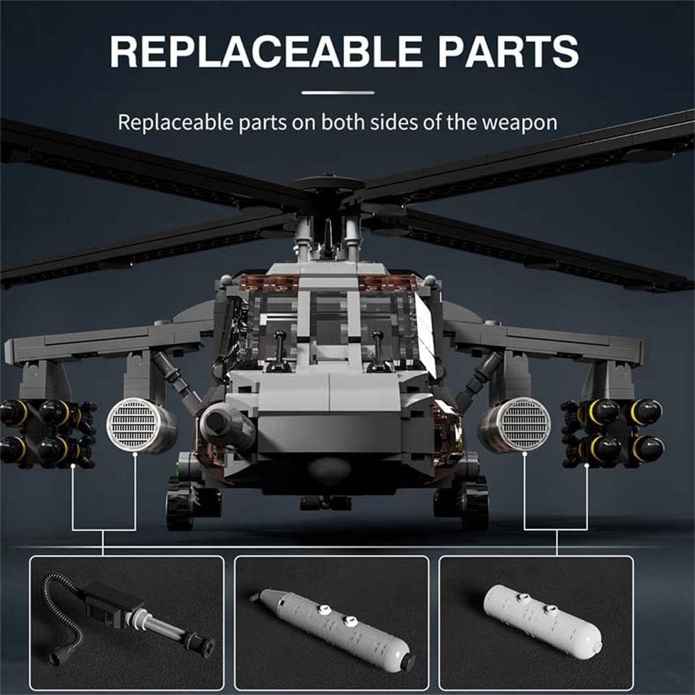 Military UH-60 Armed Helicopter Building Blocks Kit 1159 pcs Model Toy