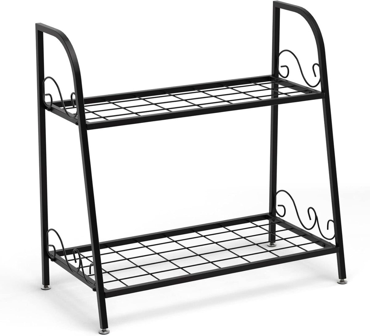 2 Tier Metal Plant Stand Indoor Outdoor Flower Pot Holder Shelf Display Rack