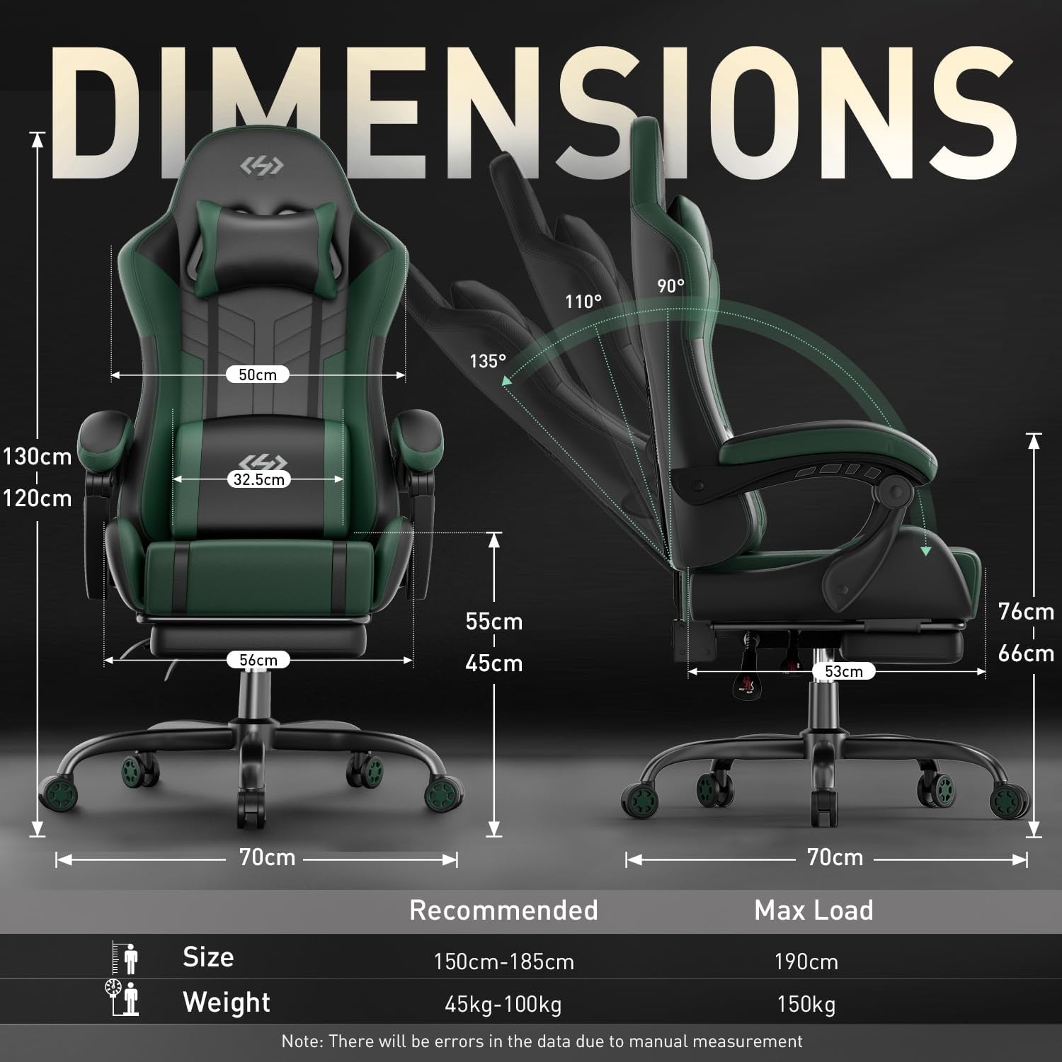 Massage Gaming Chair Recliner with Footrest Ergonomic High Back