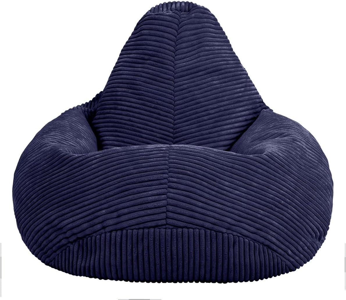 Navy Blue Kids Bean Bag Chairs 2 Pack Soft Corduroy Lounge for Reading Gaming