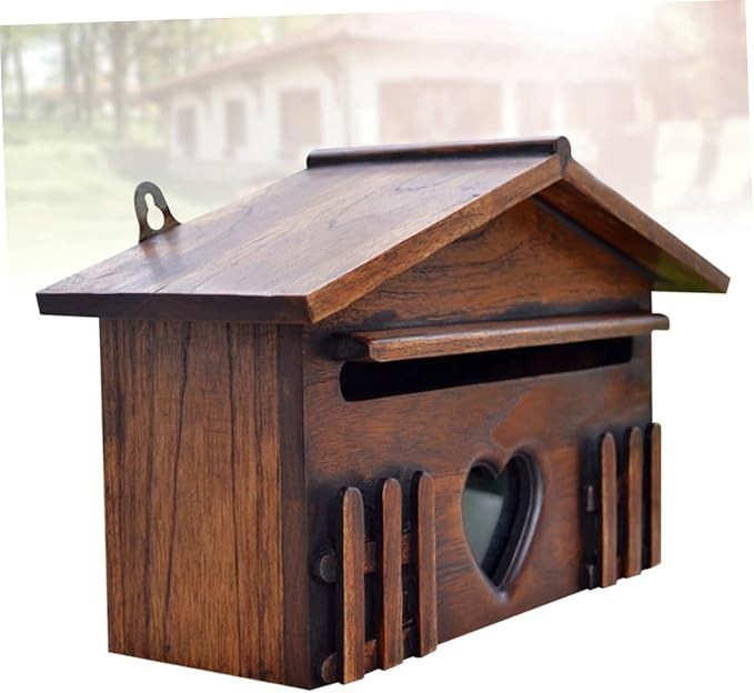 Wall Mounted Waterproof Mailbox Retro Locking Post Box | Indoor Outdoor Holder