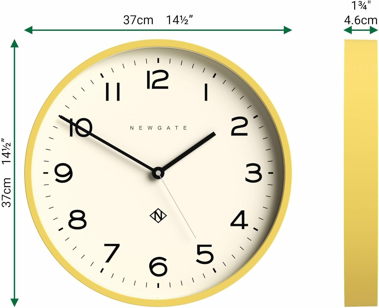 Modern Wall Clock 37cm Silent Non-Ticking Battery Kitchen Office Decor
