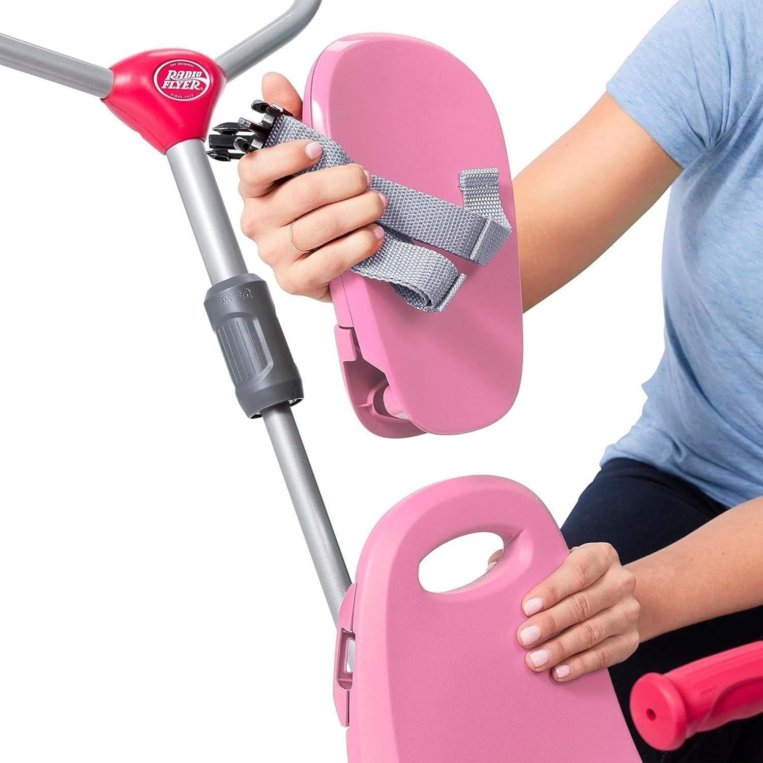 4 in 1 Toddler Tricycle Push Trike w Canopy Parent Handle Pink