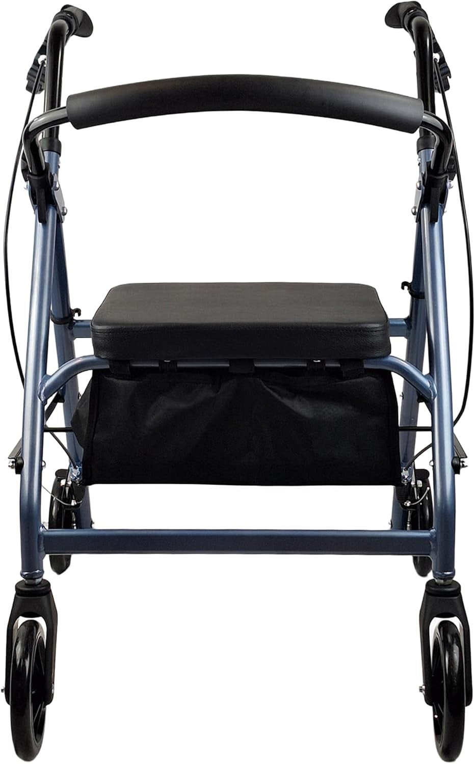 Lightweight 4 Wheel Rollator Walker with Seat Backrest Folding Adjustable