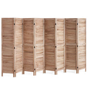 8 Panel Natural Wood Folding Room Divider Privacy Screen 320x170cm