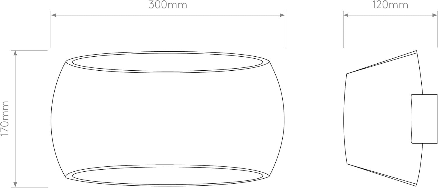 Modern Plaster Wall Light 12W LED Up Down Indoor Fixture White