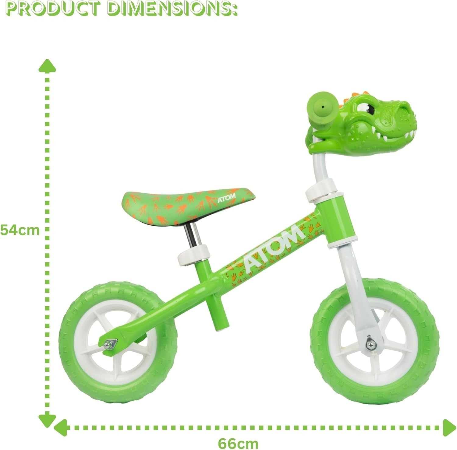 8" Kids Balance Bike Adjustable Seat Toddler Training Bicycle Green