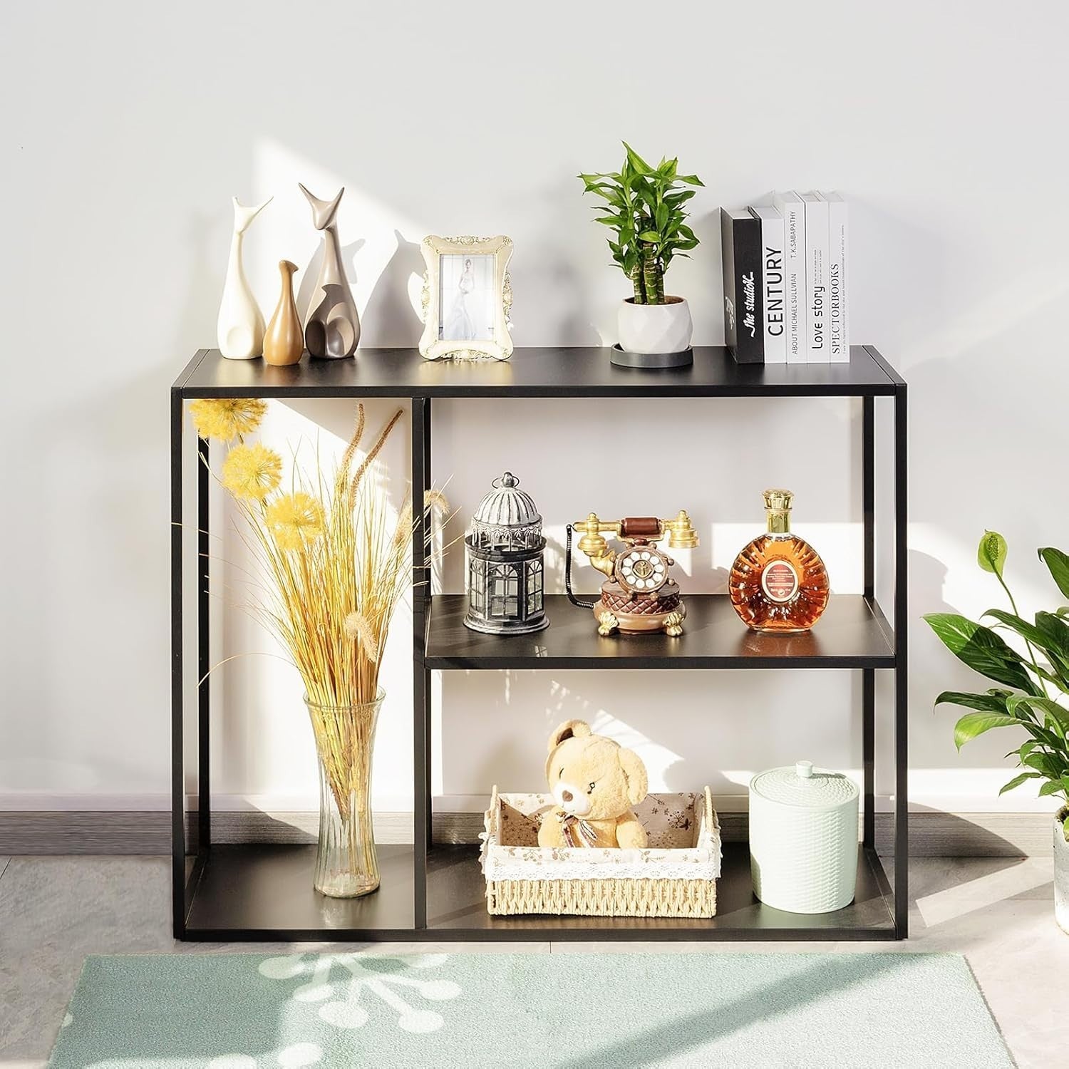Metal Console Table with 3 Shelves – Space-Saving, Durable, Multi-Use Entryway O