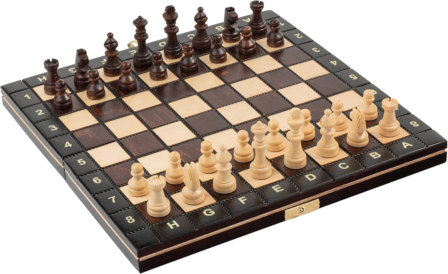 Magnetic 26cm Wooden Chess Set | Portable Folding Travel Board | Handmade Game