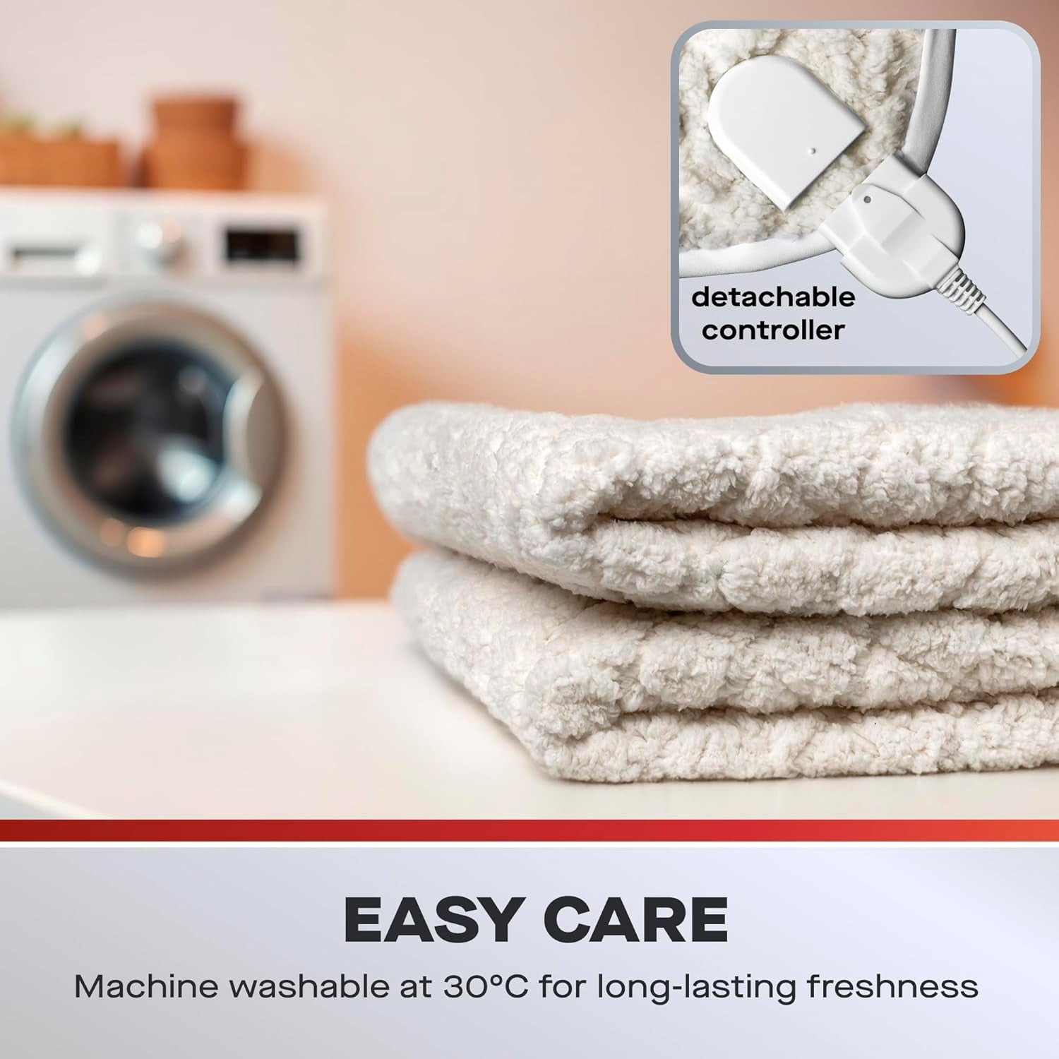 King Size Electric Heated Fitted Blanket Dual Control 3 Heat Washable