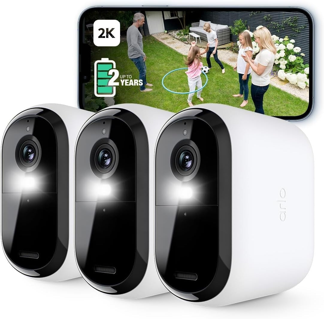 3 Pack 2K Wireless Security Cameras XL Battery Outdoor Night Vision