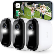 3 Pack 2K Wireless Security Cameras XL Battery Outdoor Night Vision