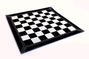 19" Leather Roll-Up Chess Board | Tournament Travel Mat | Luxury Black Suede