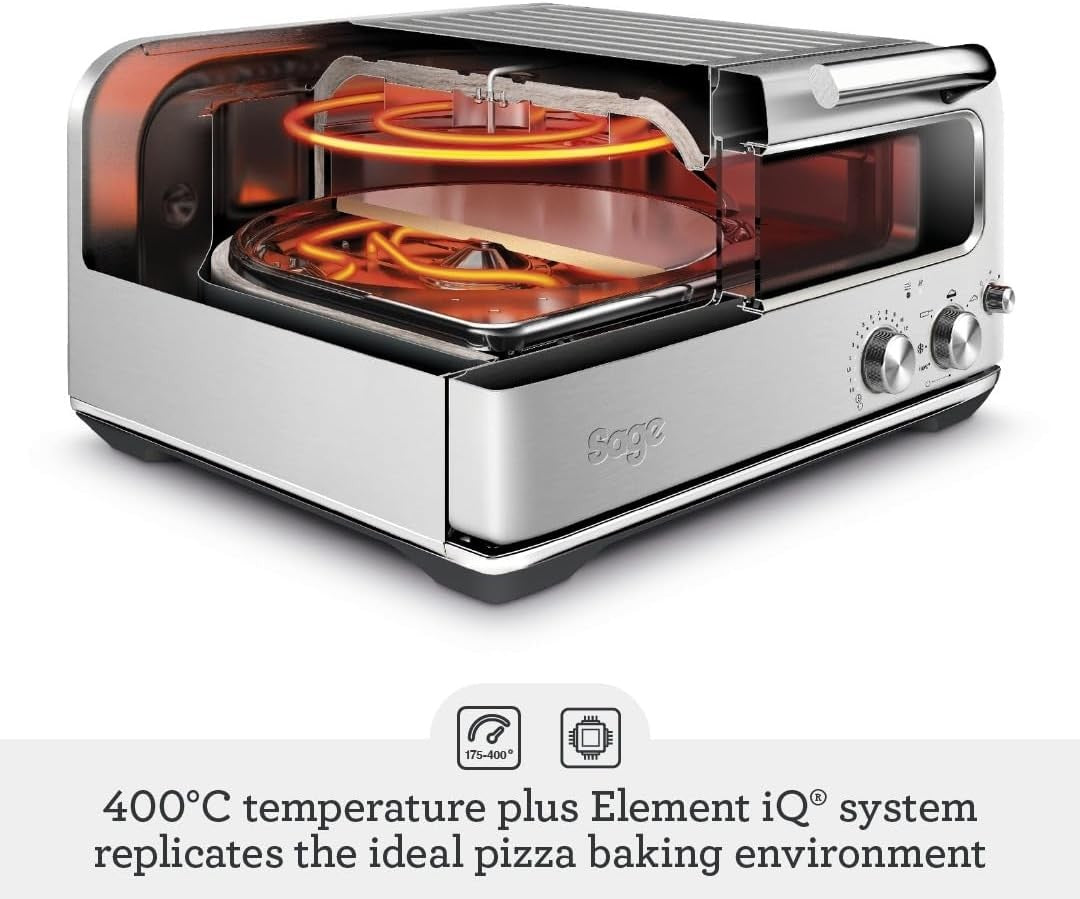 Sage Smart Pizzaiolo Electric Pizza Oven | 400°C Indoor Stone Oven Stainless