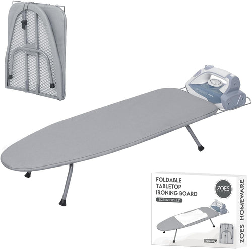 Small Tabletop Ironing Board Heat Reflective Foldable with Iron Rest