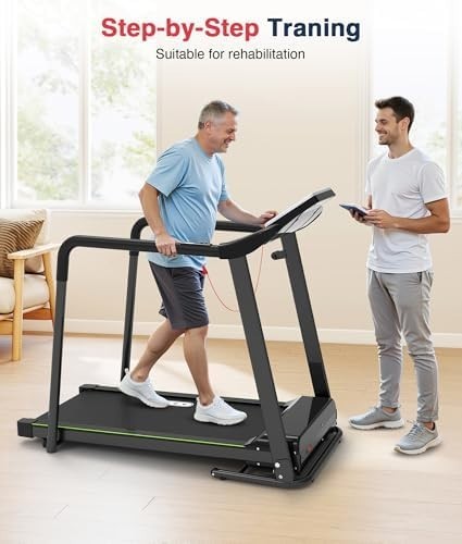 Foldable Home Walking Treadmill 300LBS Heavy Duty with Long Handrail & LCD