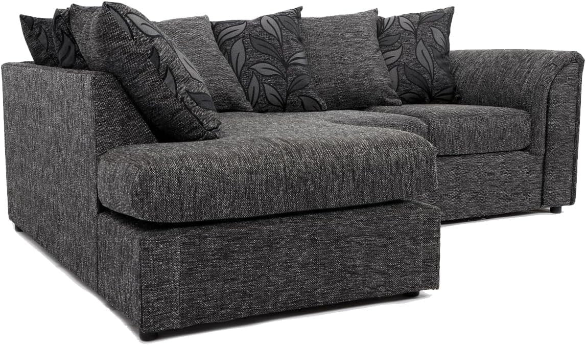 L Shaped Corner Sofa 4 Seater Plush Velvet Scatterback Comfy Lounge Left Hand