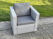 Rattan Garden Armchair with Cushions Patio Lounge Chair Indoor Outdoor