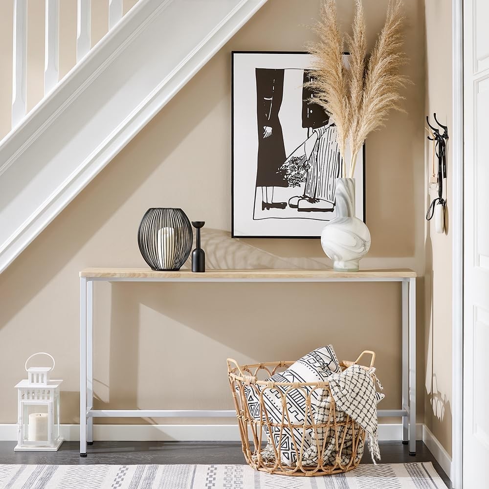 Slim Console Table for Hallway Entryway – Space-Saving, 120cm MDF Metal