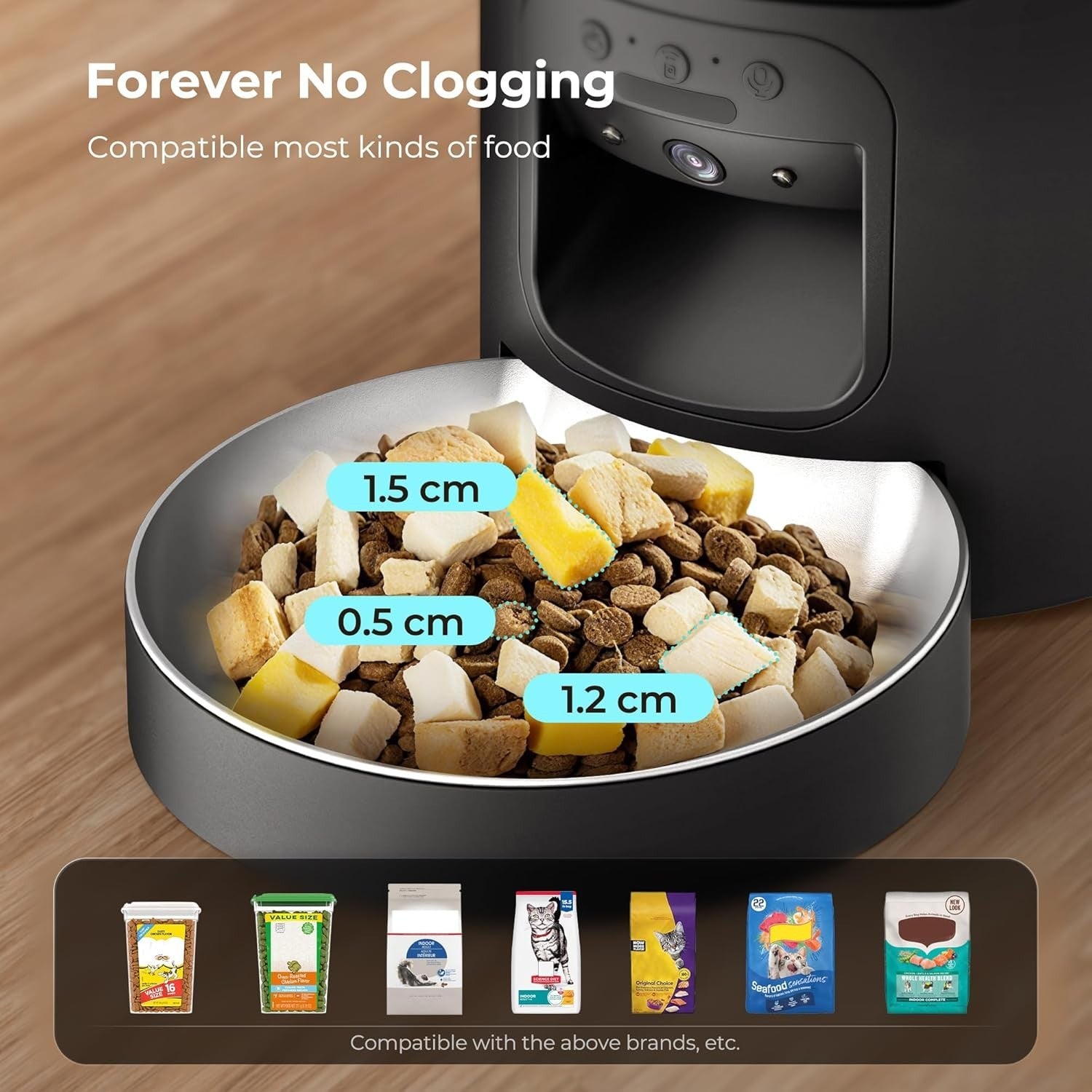 Smart Cat Feeder Dual Camera 1080P WiFi App Control 6L Auto Feeder