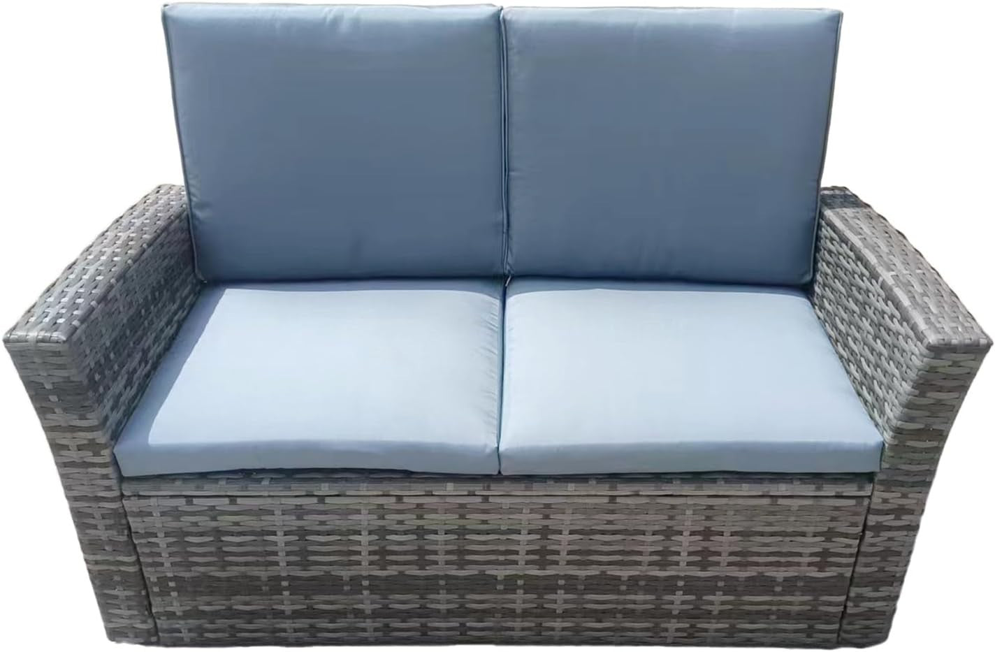 4-Piece Rattan Garden Furniture Set Outdoor Sofa Chairs with Table