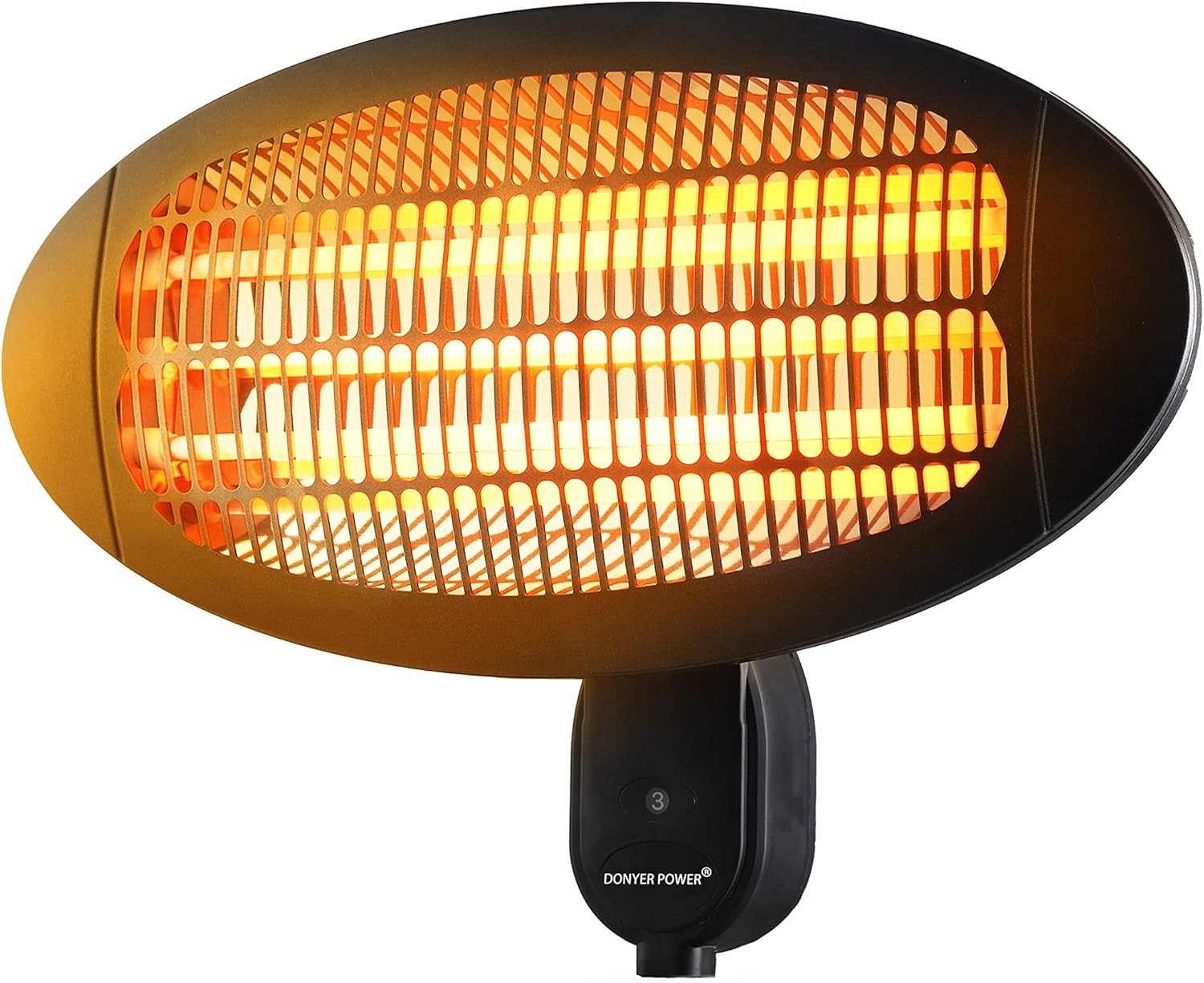 Wall-Mount Quartz Heater 2000W IPX4 Waterproof Outdoor Patio Safe Heat