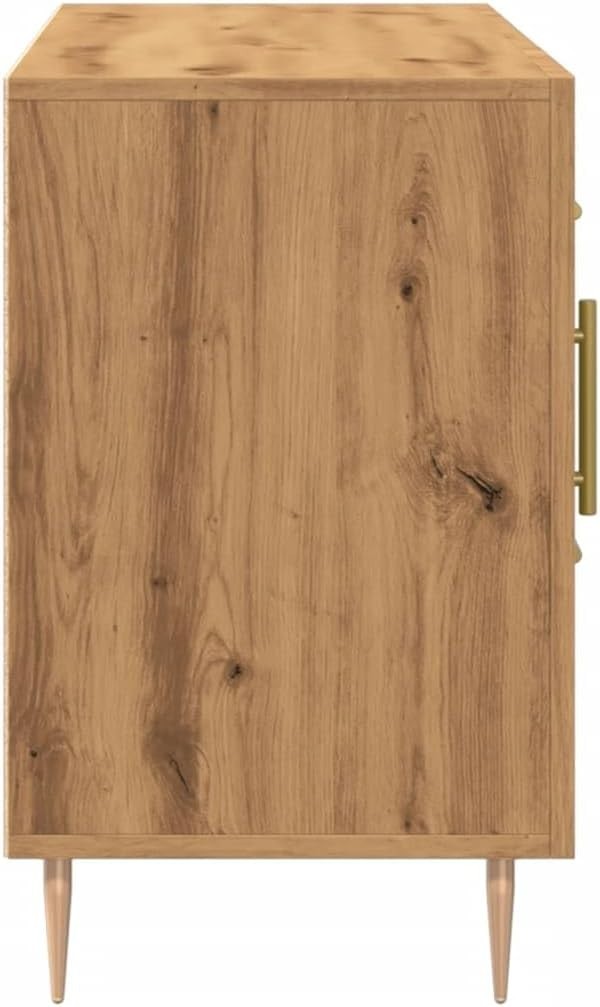 Modern Oak Sideboard Cabinet with Drawers Storage Unit Metal Legs