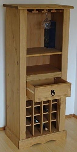 Tall Wooden Wine Rack Cabinet 16 Bottle Storage with Drawer & Shelves Home Bar