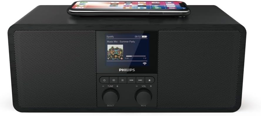 Internet Radio DAB+ FM Bluetooth Spotify Connect Qi Charger Alarm