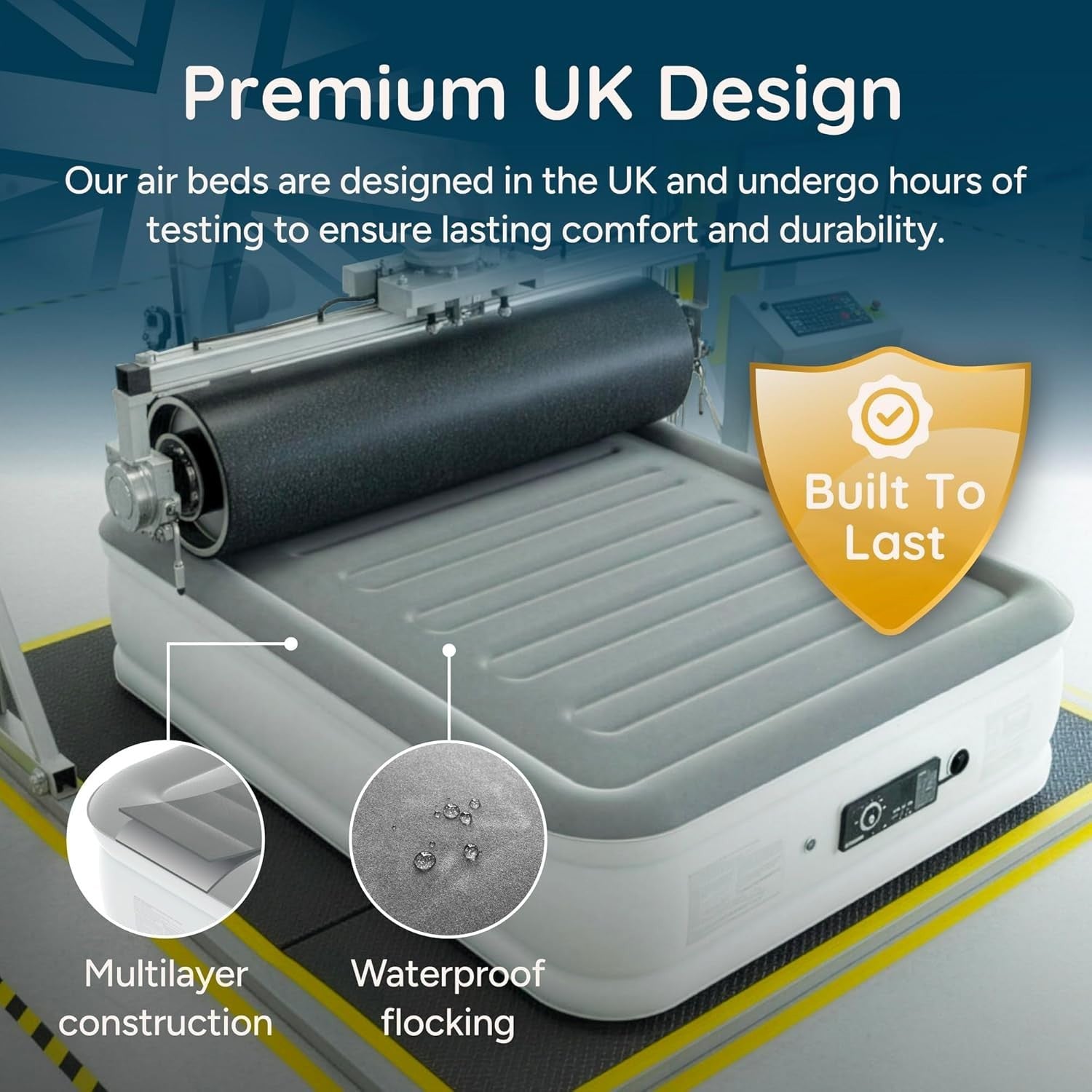 Luxury Single Air Bed Built-In Pump USB Nightlight Adjustable Firmness