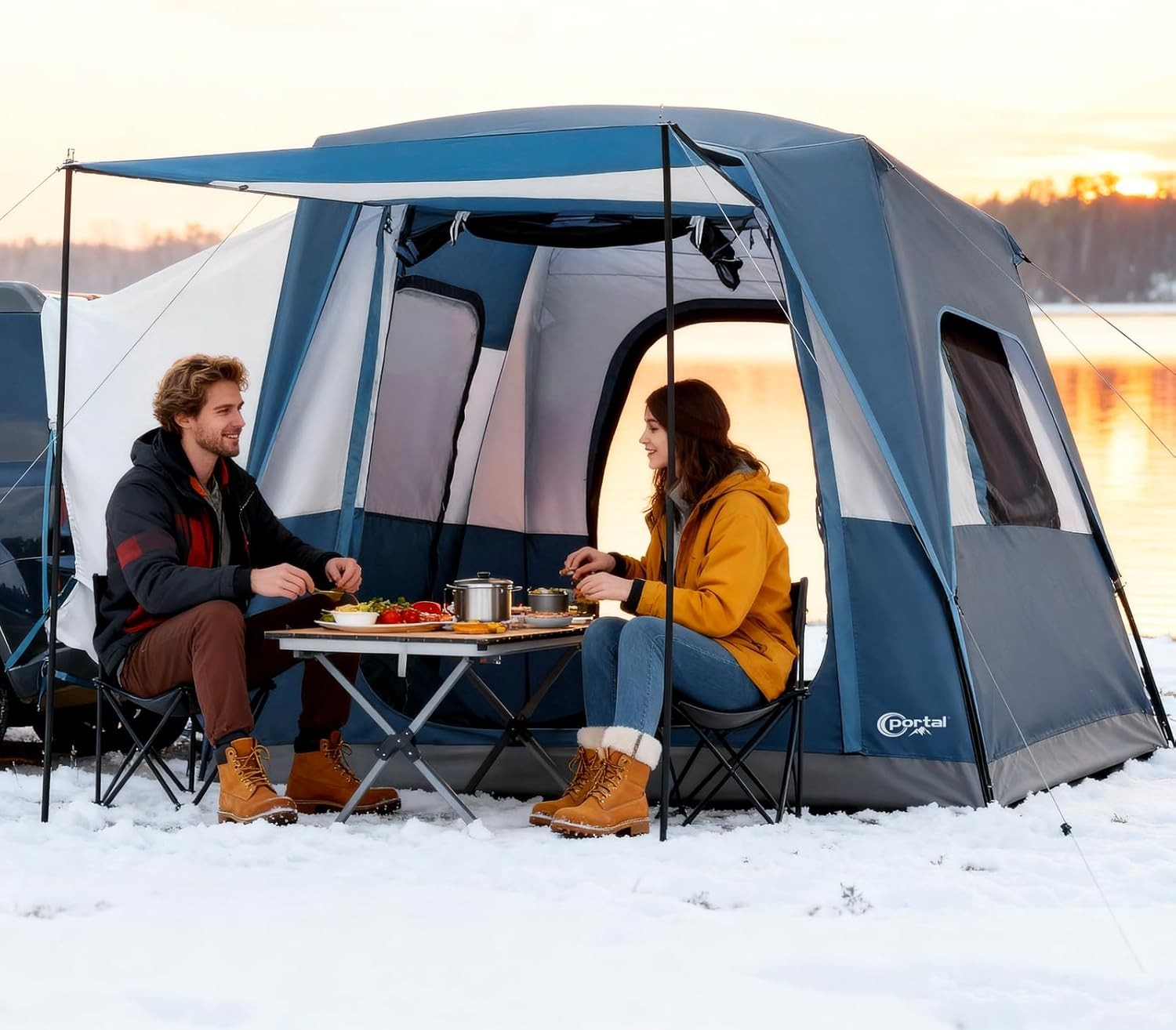 5 Man SUV Car Tent 3000mm Waterproof Family Camping w/ Porch