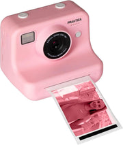 Kids Instant Print Sticker Camera Dual Lens 120 Stickers SD Card